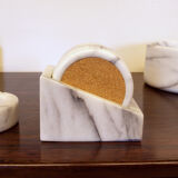 Set of coasters in Carrara marble