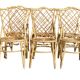 Set of 6 bamboo and rattan chairs