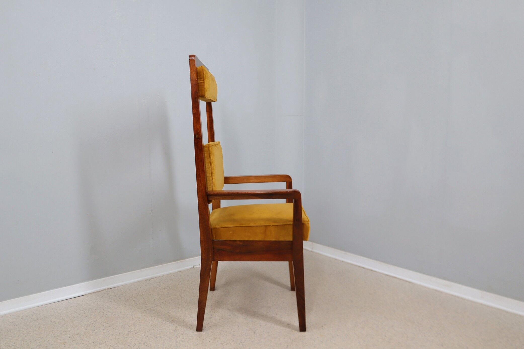 Mid century high back chair Italy 1950