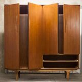 Scandinavian teak cabinet 1960 with mounting plan