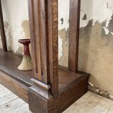 Oak console with white marble top 1970