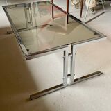 Vintage chrome and glass lounge table 1970
