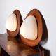 Pair of Italian teak and opaline wall lights by Goffredo Reggiani 1960.