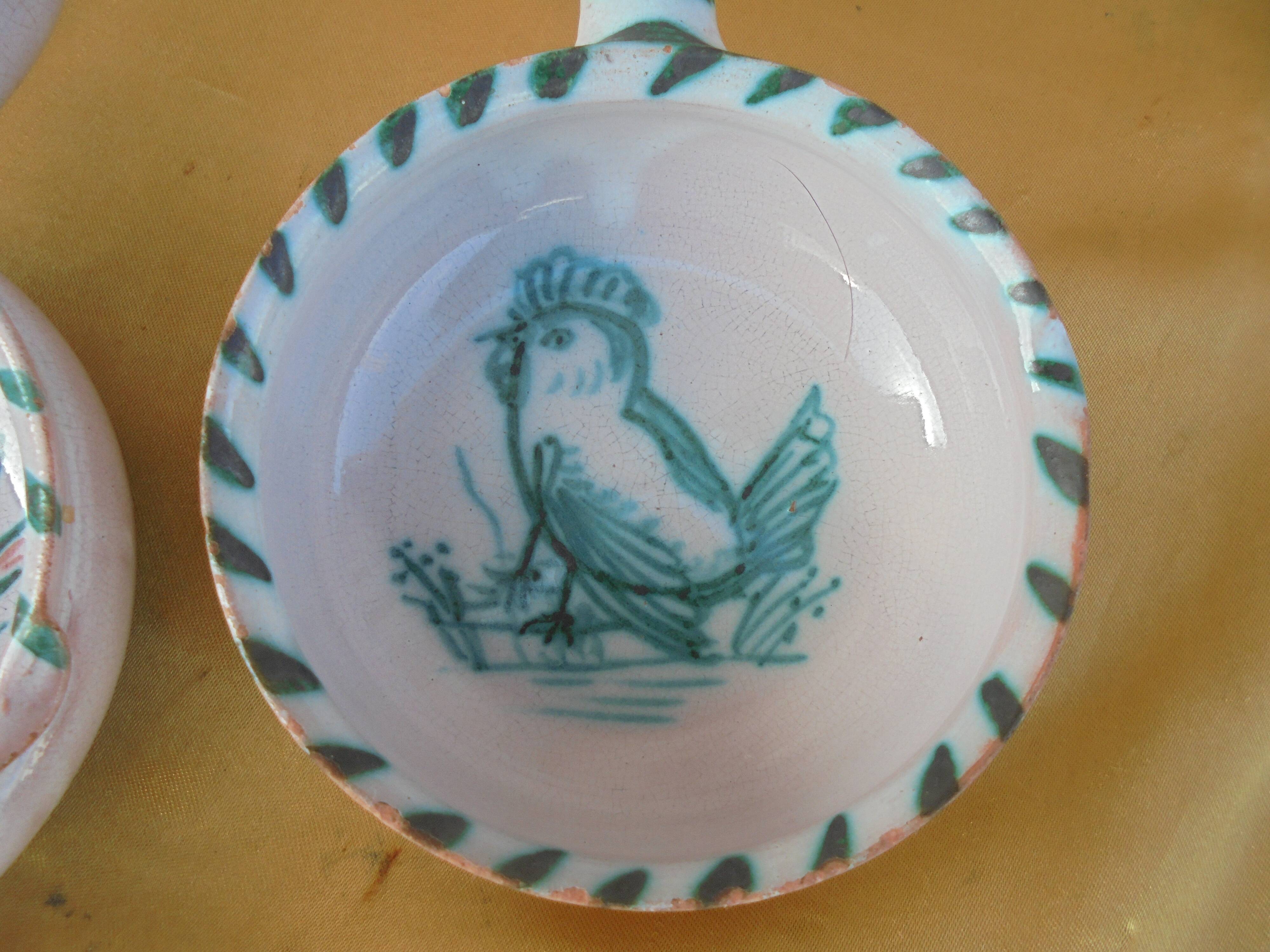 Vallauris 2 caquelons Signed B. Rubino