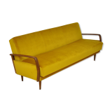Velvet Daybed Sofa with fold-out function, 1950s