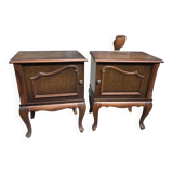 Pair of Louis XV style oak bedside tables