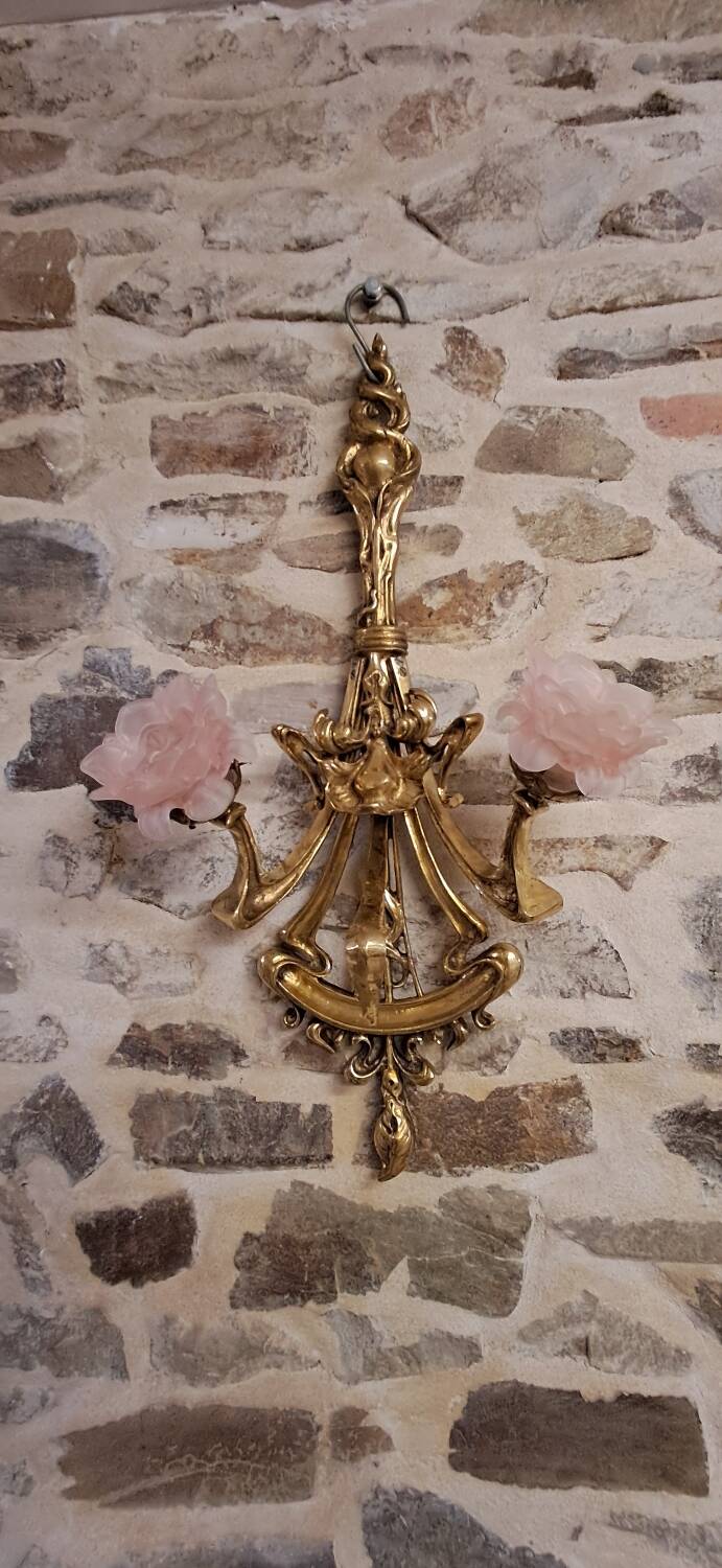 Pair of solid brass wall lights 81 x 49