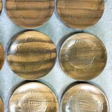 Set of 12 plates decorated with fish by robert picault
