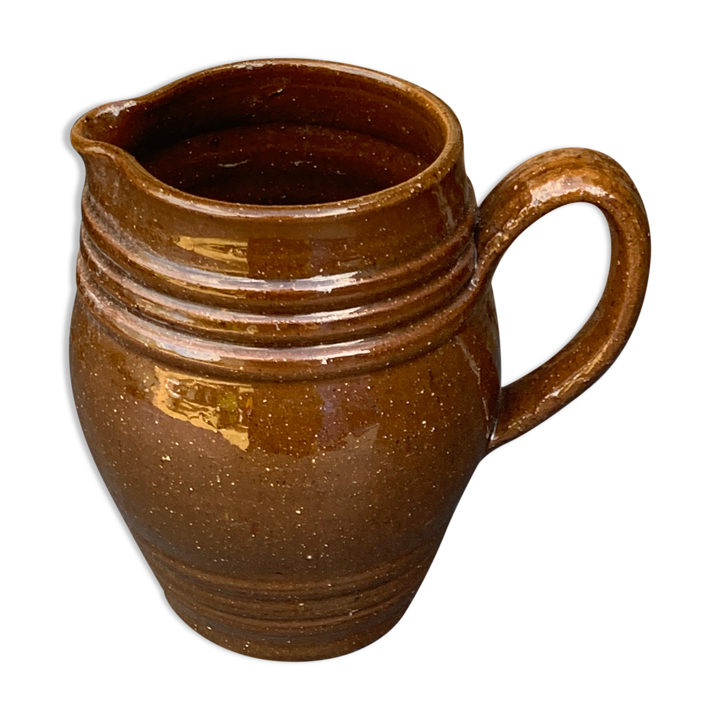 Pitcher old cider jug in glazed sandstone