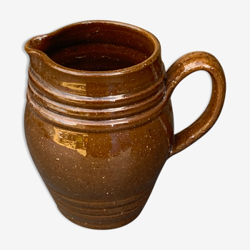 Pitcher old cider jug in glazed sandstone