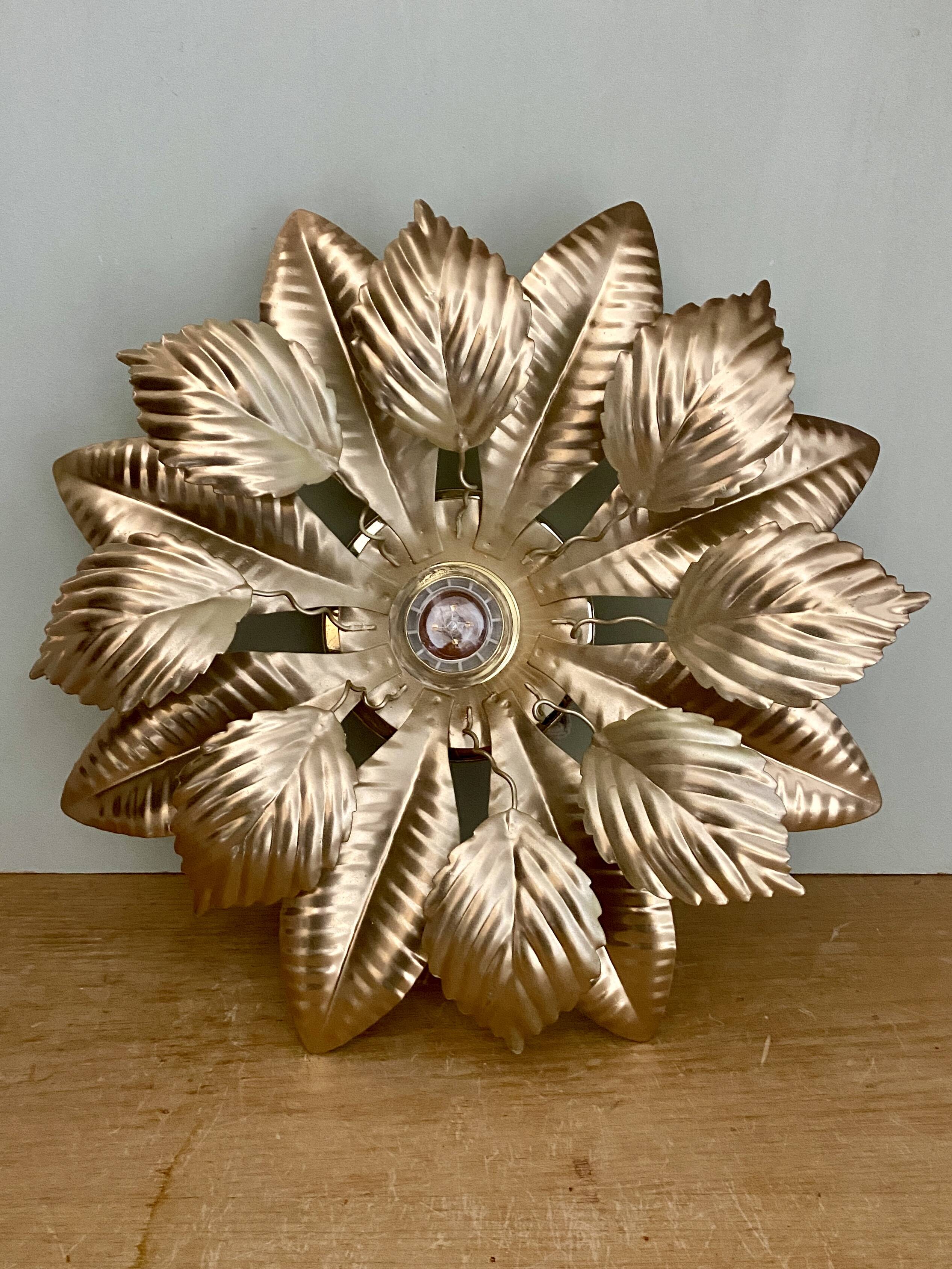 Vintage wall light in gold metal