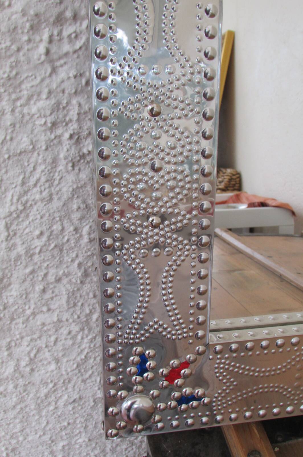 Miroir métal argenté style oriental
