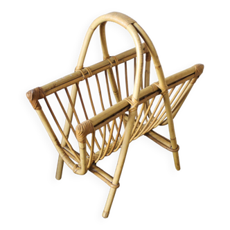 Rattan magazine holder