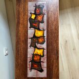 Coffee table in wood and ceramic tiles, Vallauris style