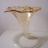 Murano blown glass corolla vase