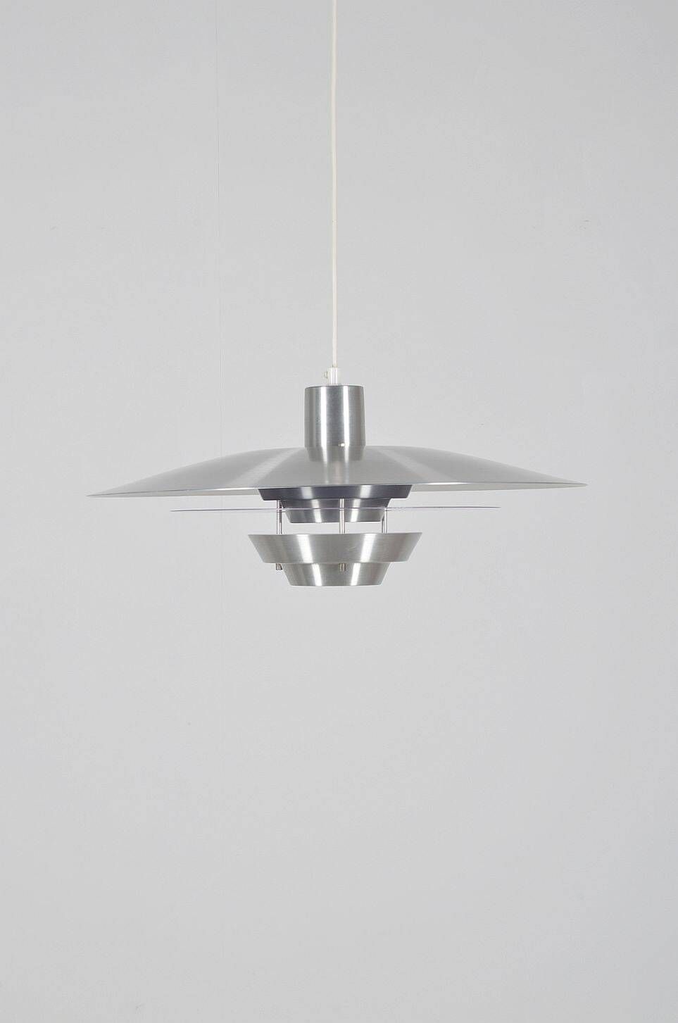 Danish ufo-shaped hanging lamp in metal, 1970s