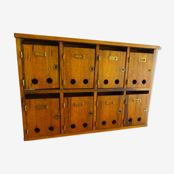 Mailboxes of vintage wooden condominium