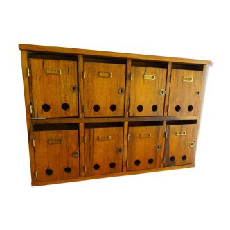 Mailboxes of vintage wooden condominium