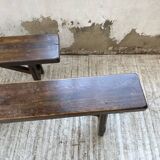 Paire de bancs en chêne massif