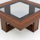 Mid-century Modern Maple Inlays and Walnut Coffee Table, Italy, 1970s