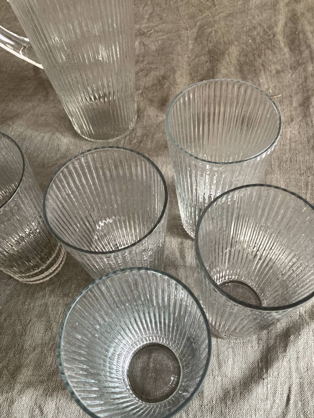 Antique glass orangeade set