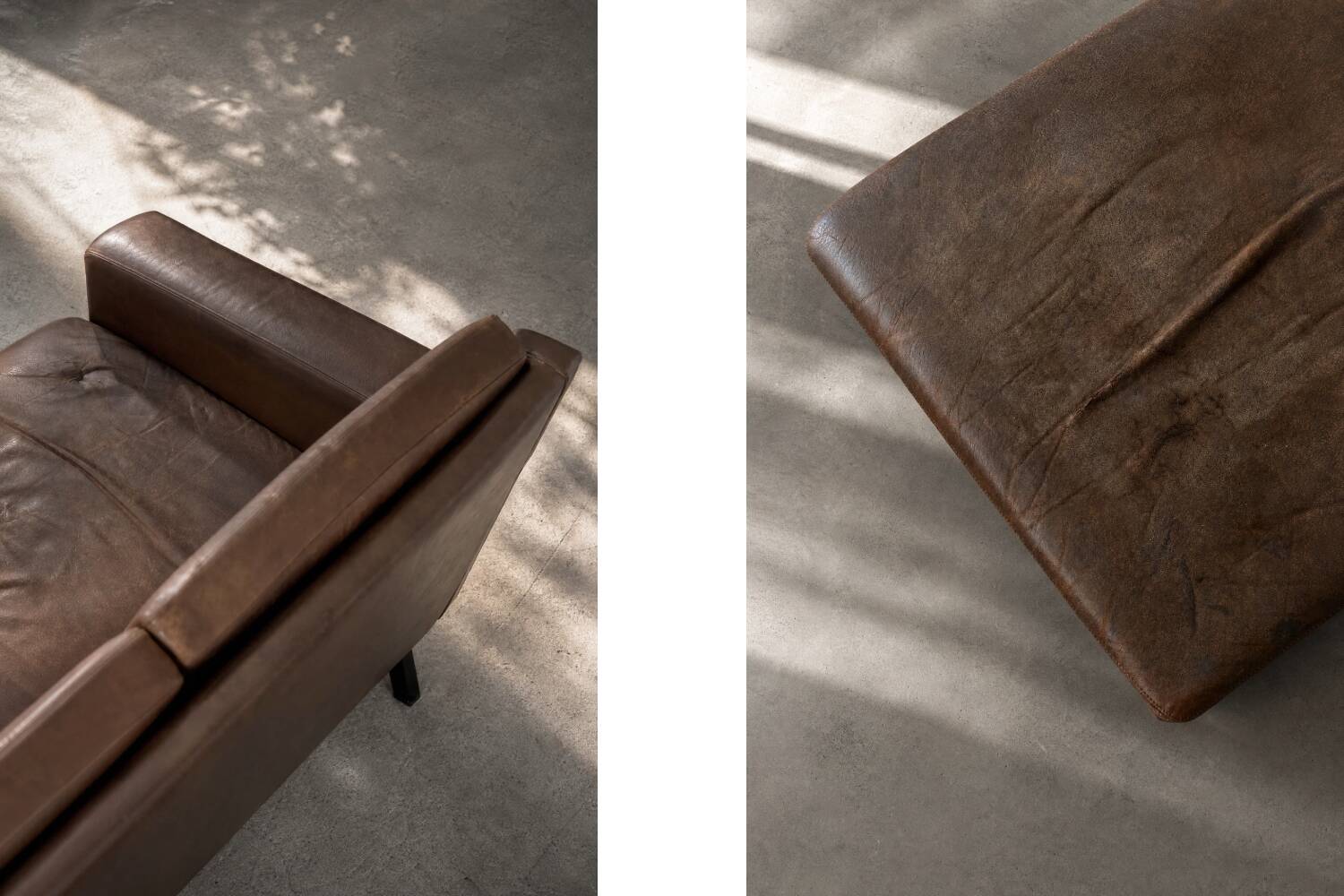 Mid-Century Danish Modern 2-Seater Brown Leather Sofa 3330 by  Arne Vodder
