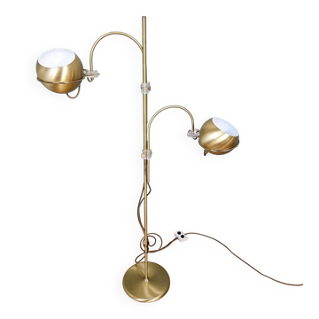 Brass eyeball floor lamp, by Gepo, 1960s-70s.