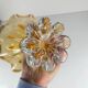Amber glass bowl in Murano style, 1970, MF Cristal de Paris