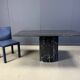 Vintage black marble dining table, 1970s