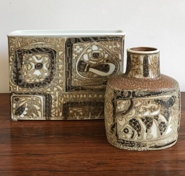 Vases en céramique par Nils Thorsson pour Royal Copenhagen Danemark 1960s