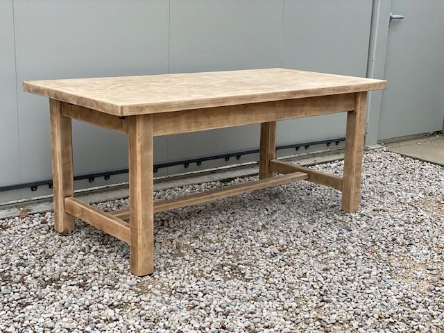 Table de ferme poncée 176 cm