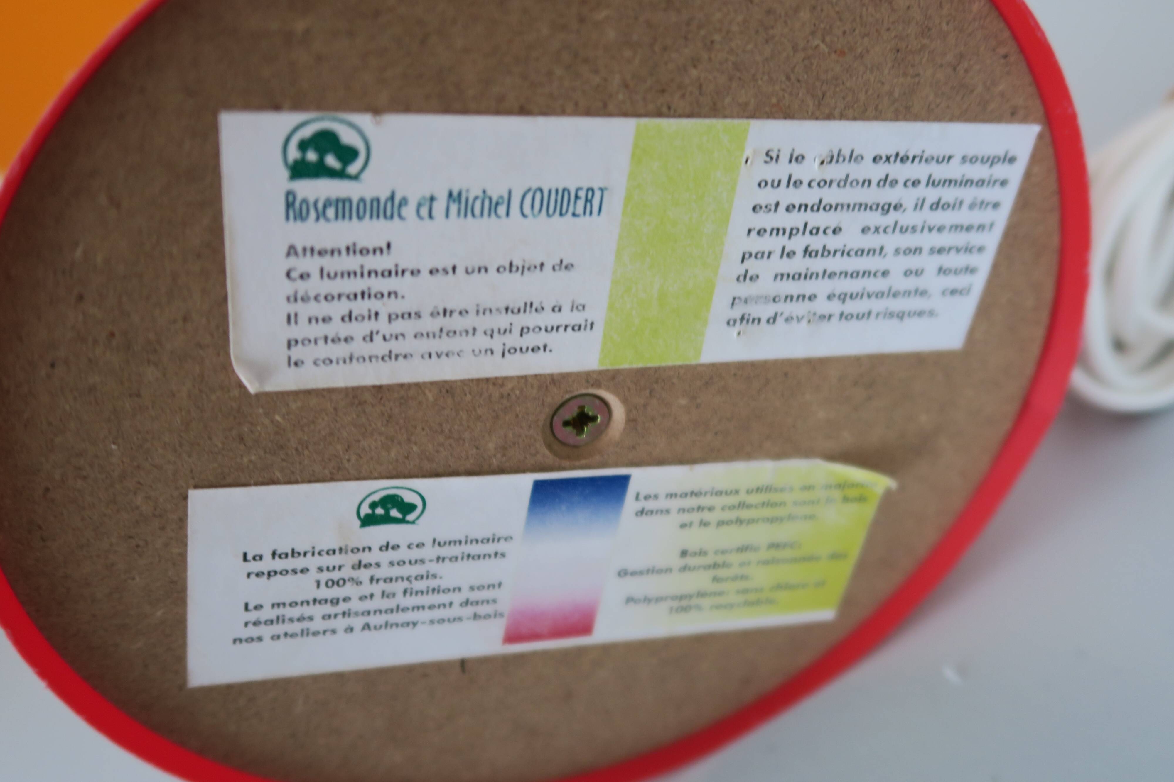 R and M Coudert mushroom lamp 45 cm 80-90 style