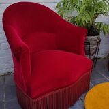 2 velvet toad armchairs