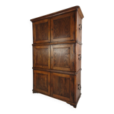 19th century European pine campaign cabinet / chest-on-chest