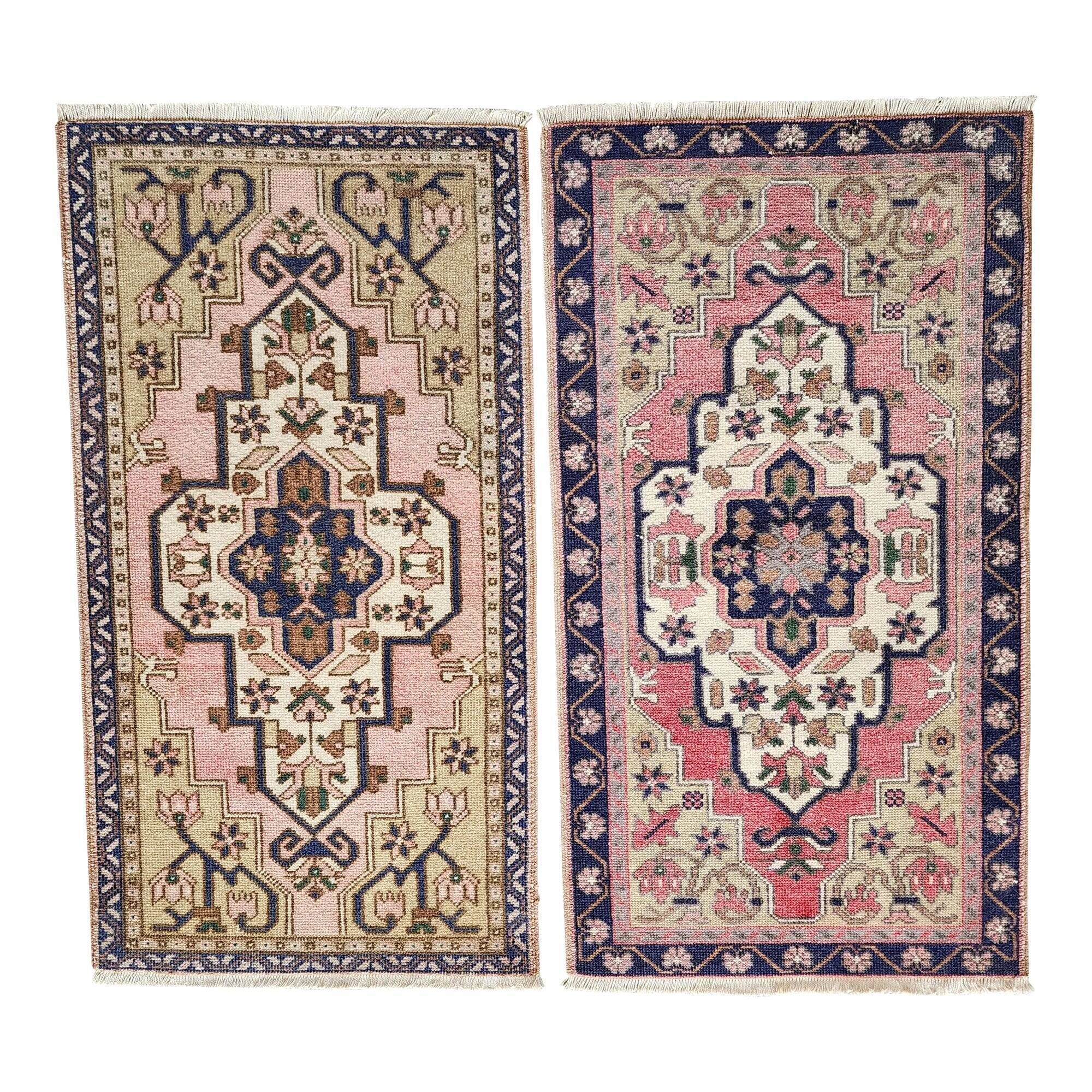Lot de 2 tapis turcs vintage faits main
