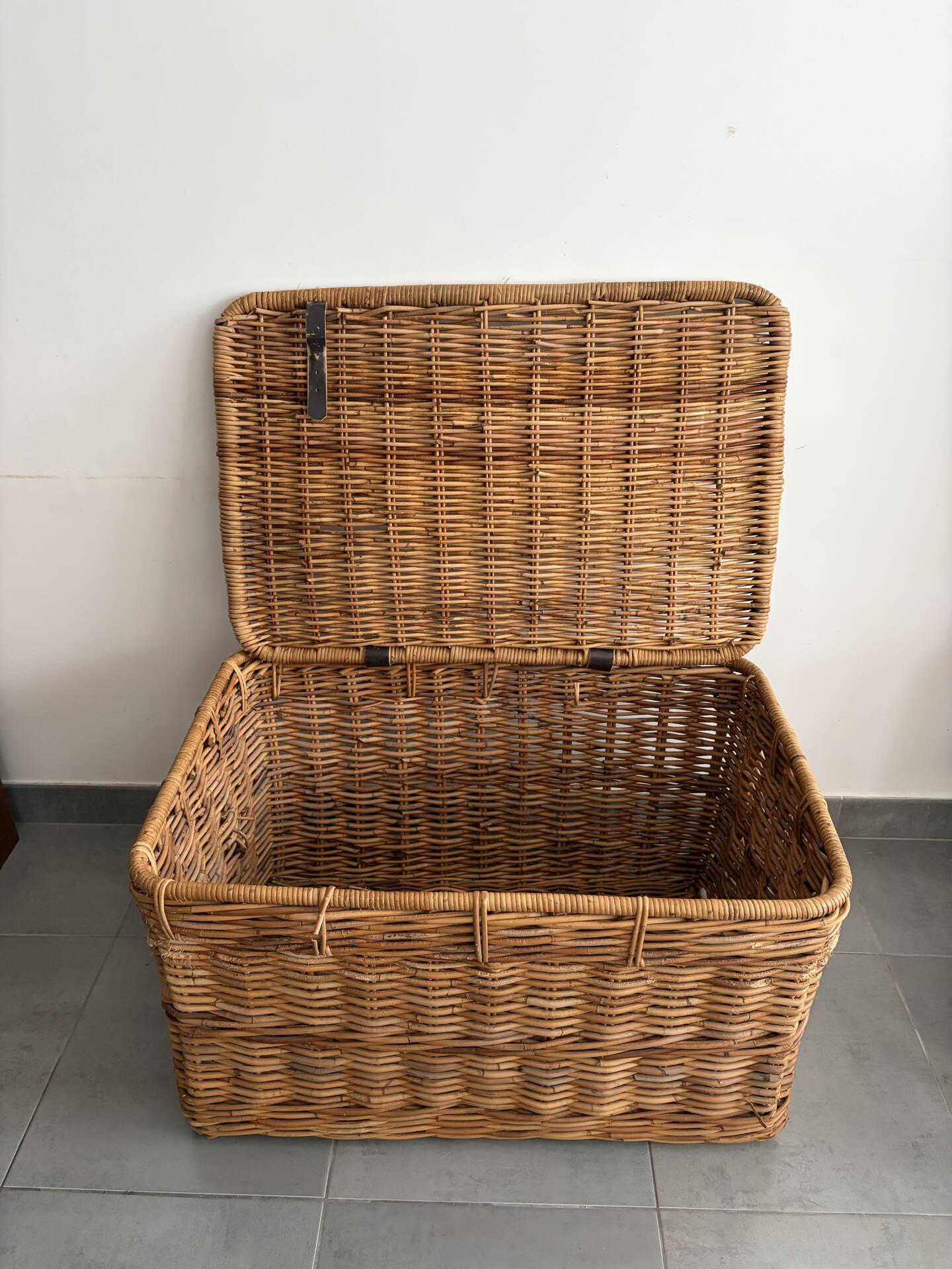 Large vintage wicker trunk