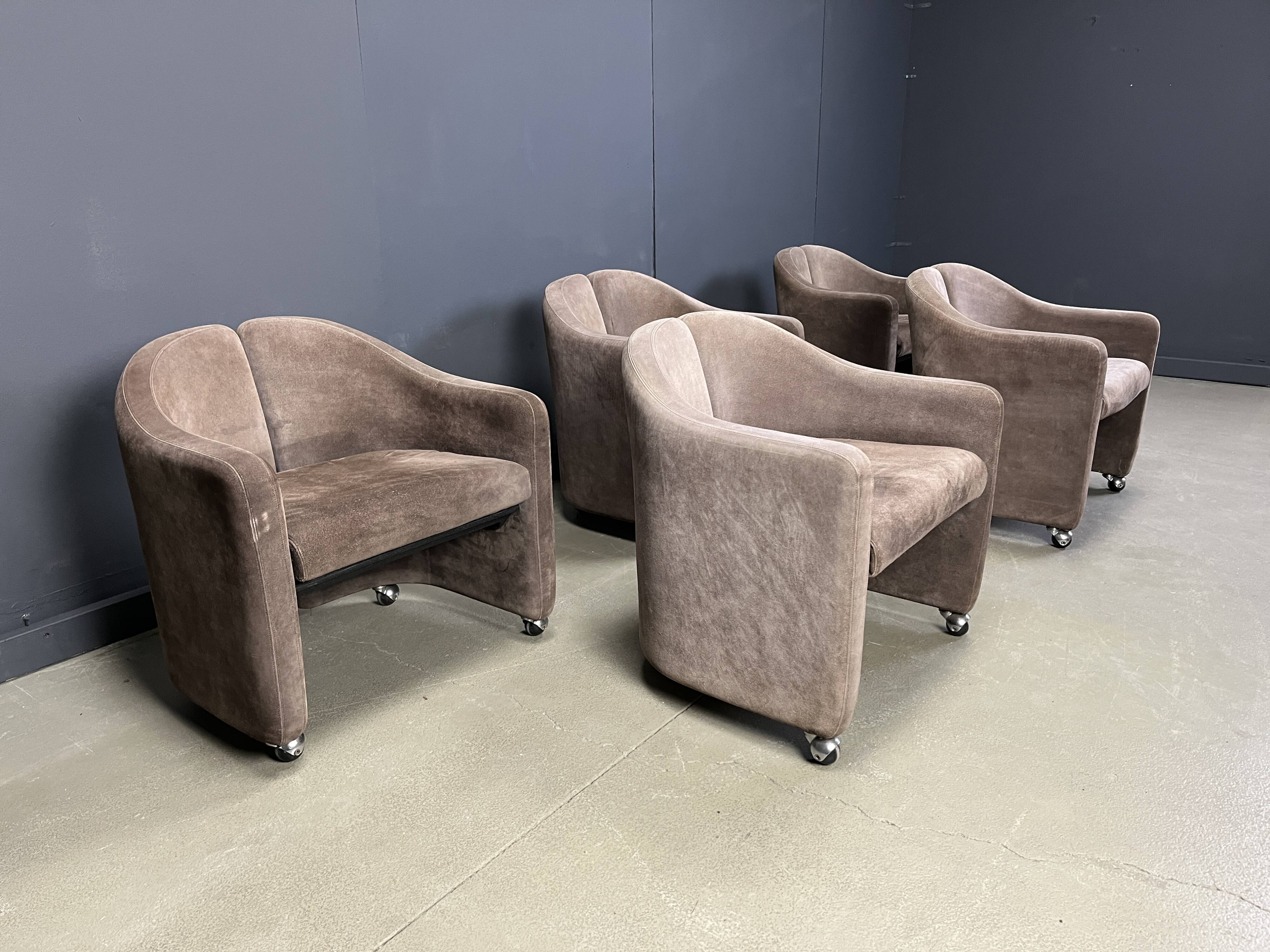 PS142 Easy Chairs by Eugenio Gerli for Tecno, 1970s - set of 5