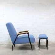 “Rio” armchair and bull ottoman by Pierre Guariche for Meurop 1962