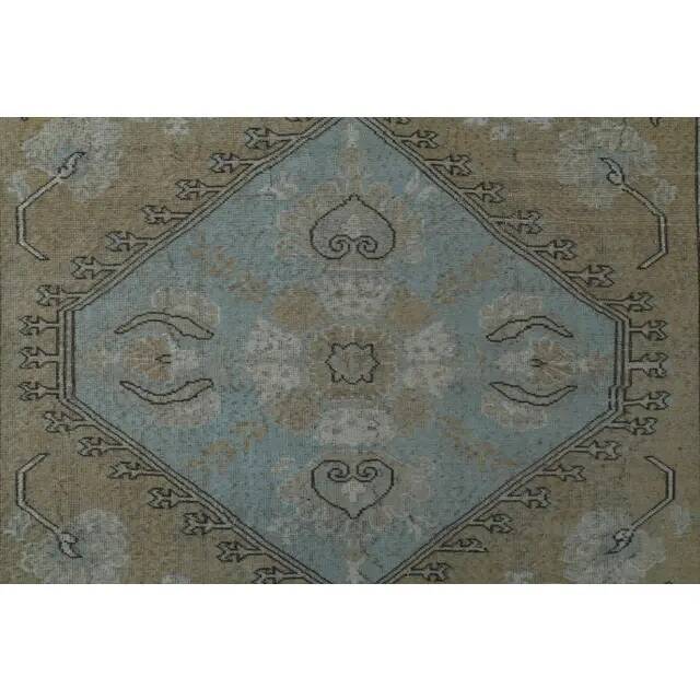 1970s Vintage Turkish Handmade Wool & Cotton Orange Area Rug 203x313