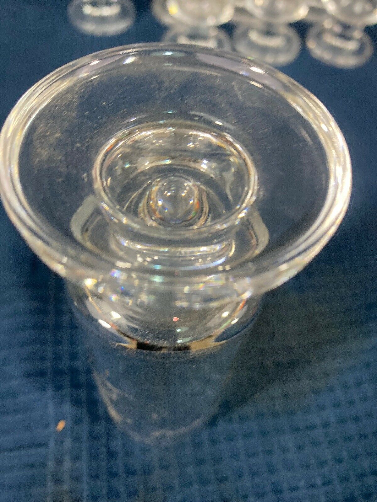 Lot of 8 glass glasses with a big foot