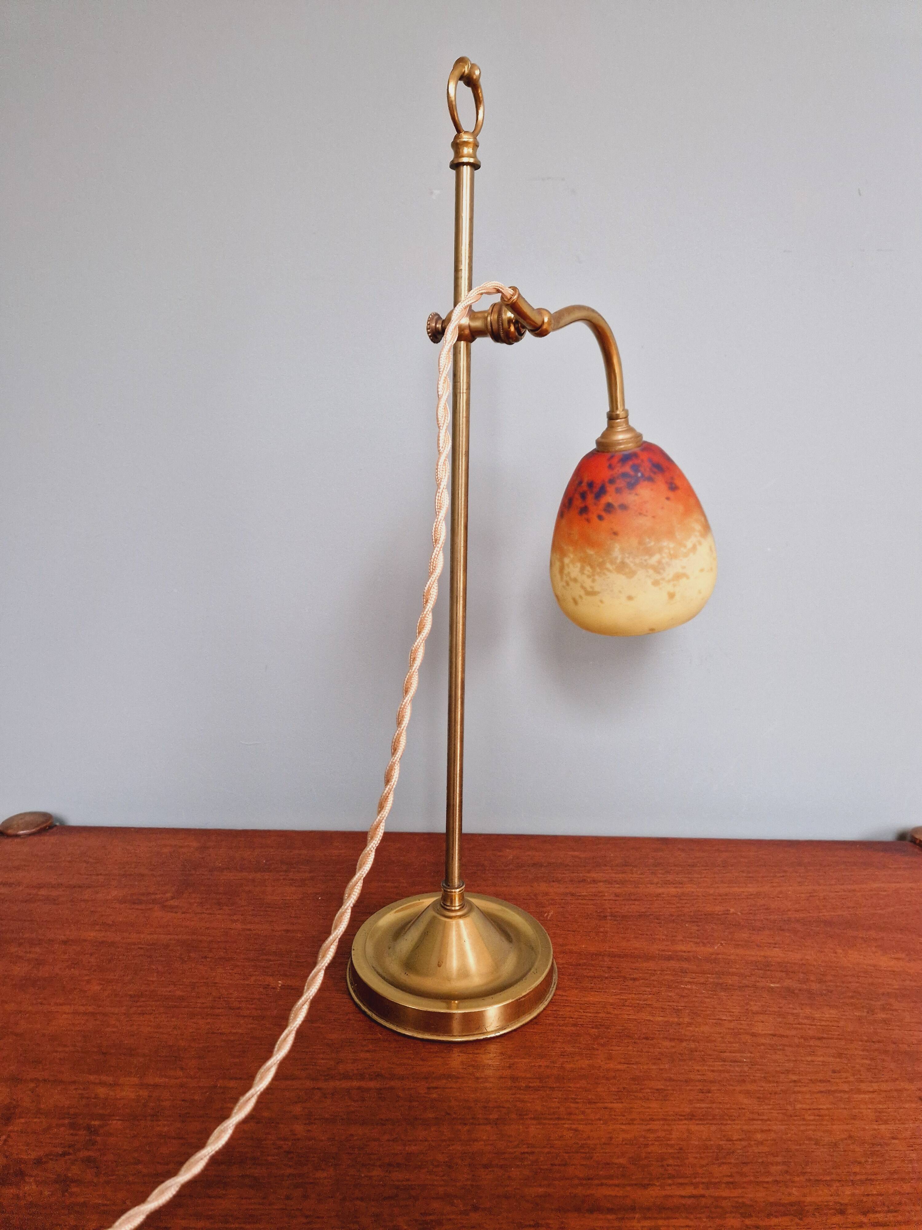 Art Deco desk lamp, glass signed Schneider, 1920s