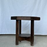 Pedestal table or small octagonal side table quadripod base with modernist spacer