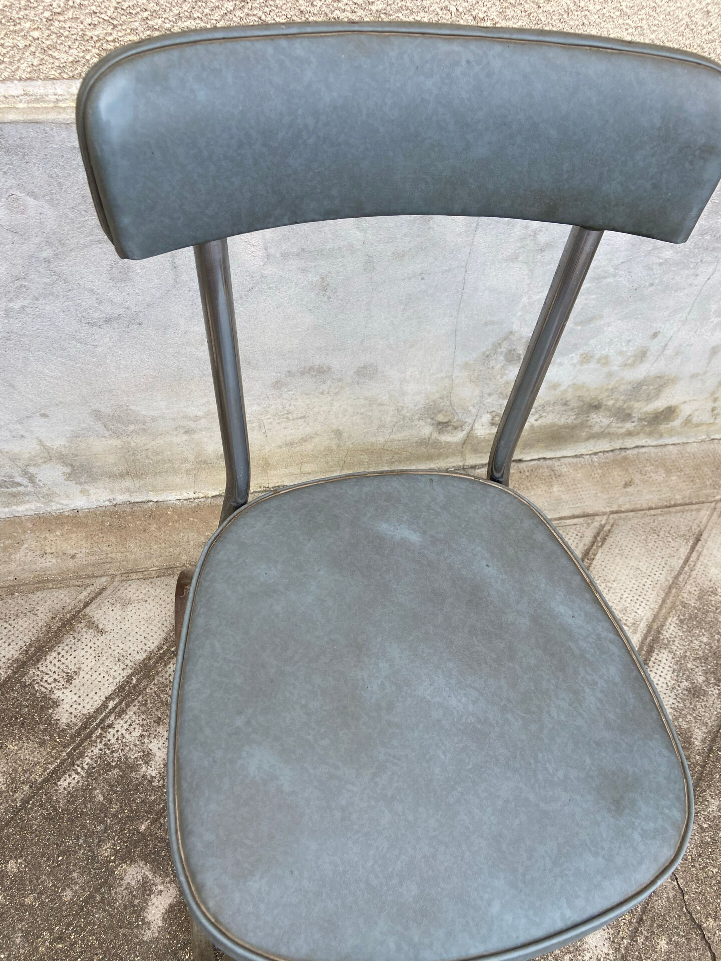 Blue-grey industrial office chair