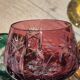Set of 4 vintage coloured cut crystal wine glasses