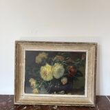 Oil on canvas painting Still Life G. Grandperrin 19th century