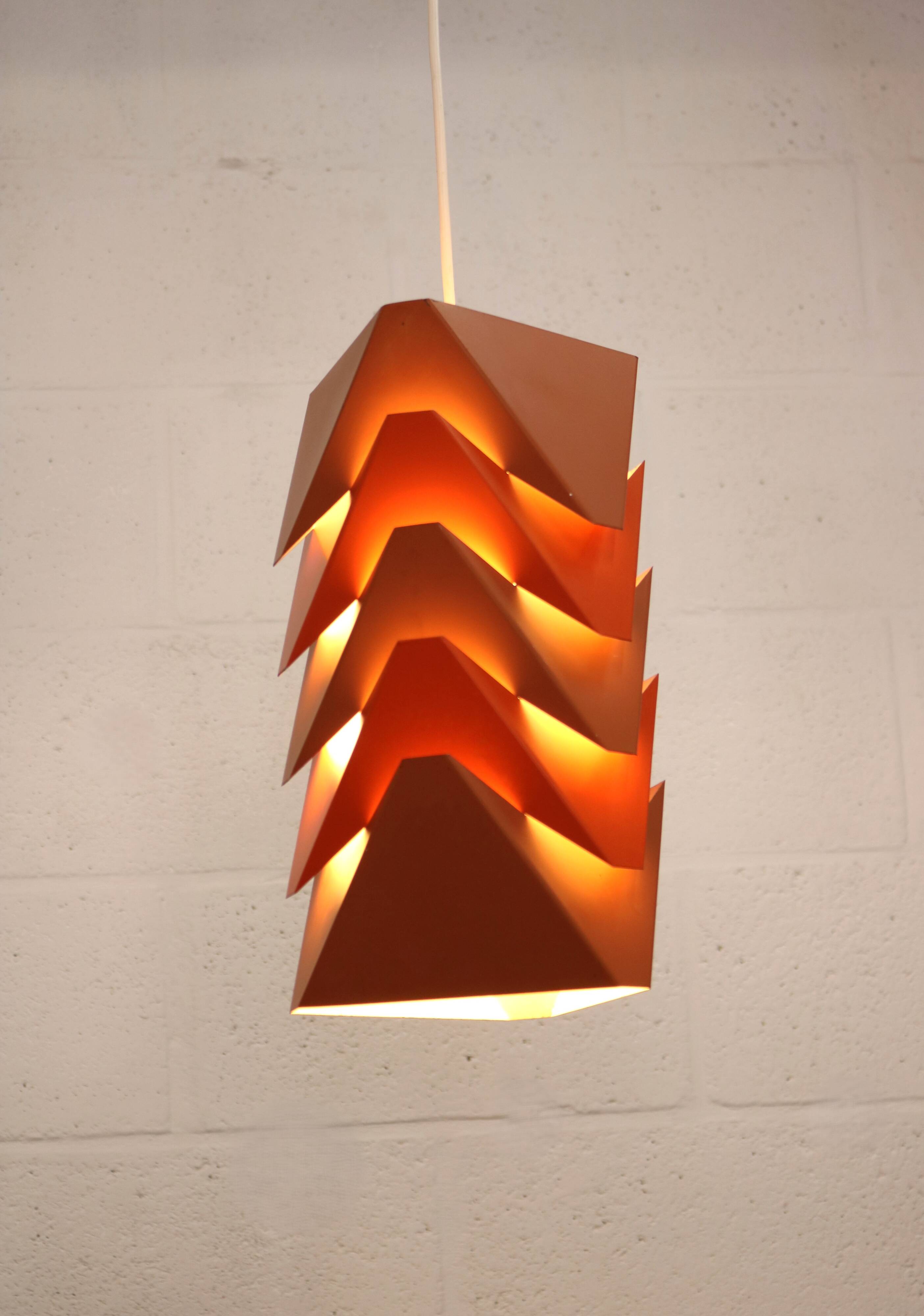 Mid Century Ekko Metal Pendant Lamp by Louis Weisdorf for Lyfa, Denmark, 19