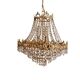 Antique Balloon Chandelier in Gilded Brass, Empire Style, 4 Lights