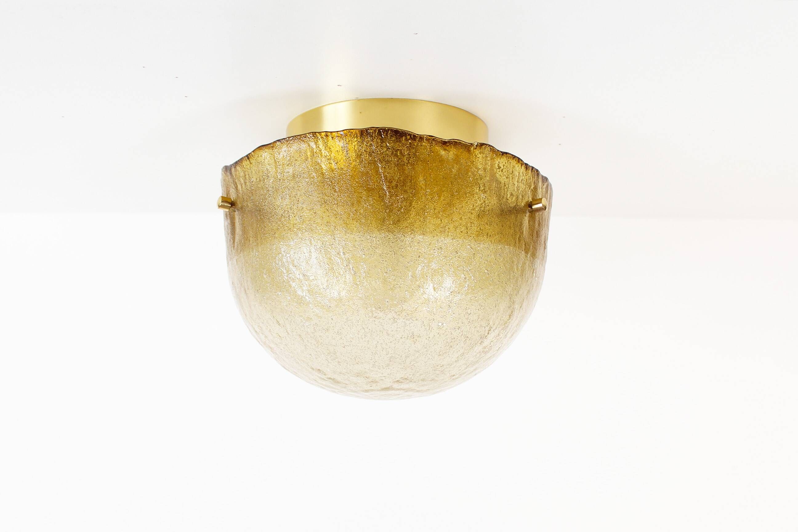 Brass and muranoglass 'Citrus' flush mount light by Hillebrand