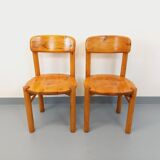 Set of 2 vintage Scandinavian chairs by Rainer Daumiller in pine from the 1960s.