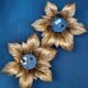 Paire d’appliques fleurs Masca en métal doré